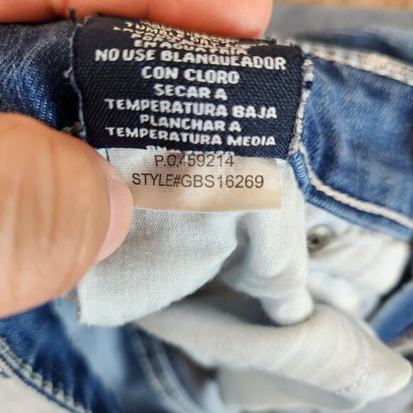 BKE Buckle Jake Straight Leg Jeans Men 30x31 Blue Stretch Denim Embroidered - Picture 7 of 11